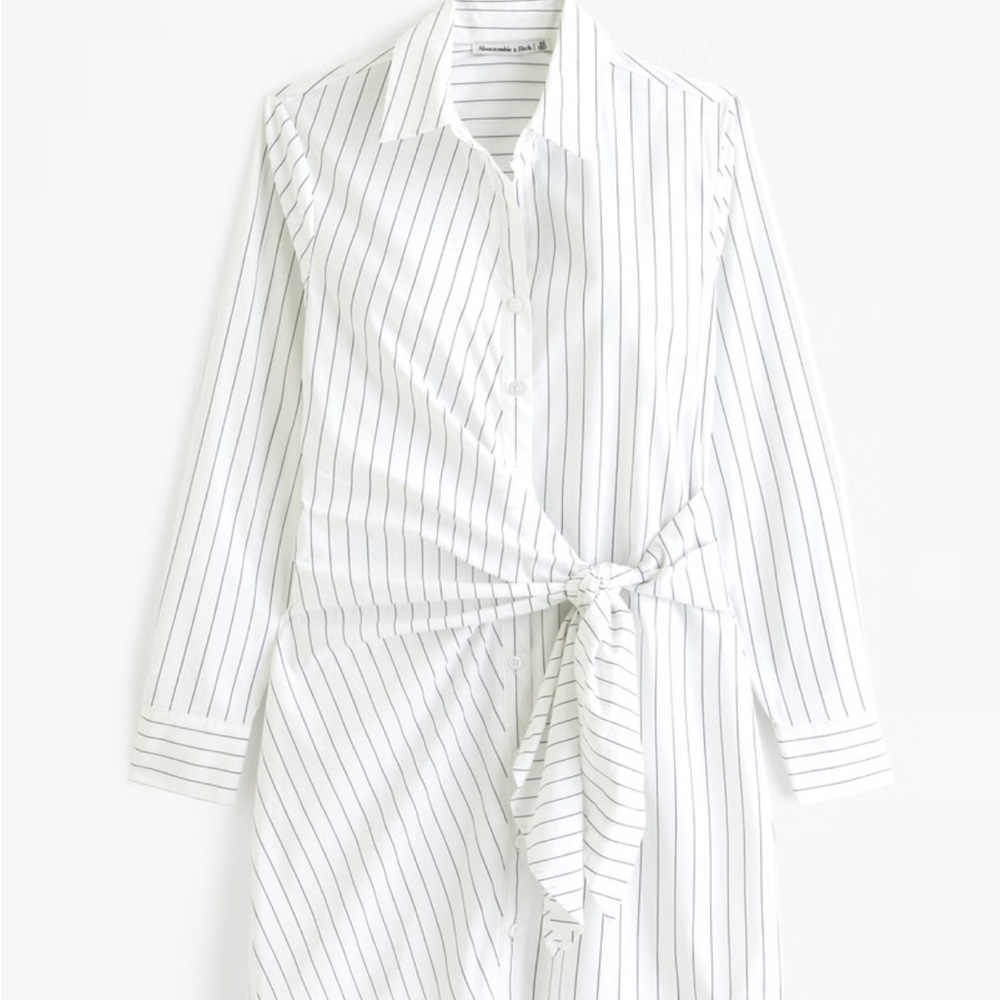 Abercrombie & Fitch Line Sleeve Wrap Shirt Dress